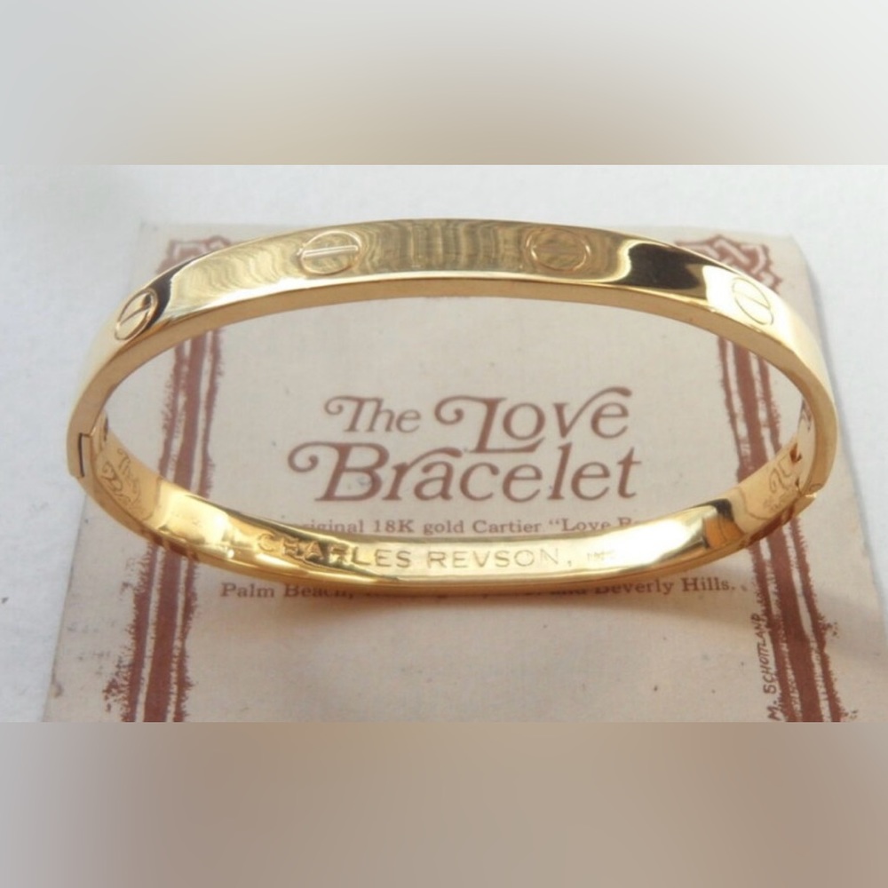 Rare Charles Revson 1970 Aldo Cipullo Gold Electroplate Love Bracelet